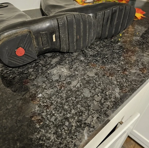 HUNTER Tall Boots Black Gloss Rubber Rain 1956 - Picture 7 of 8